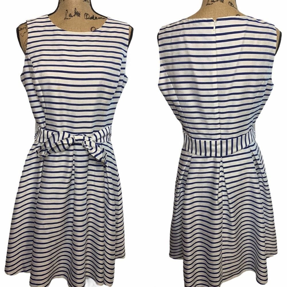 Nine West Royal Denim Nautical Fit & Flare Dress